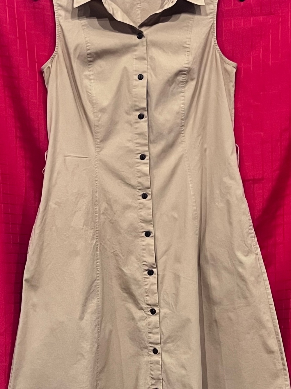 Anne Klein Sleeveless Button-Front Tan Dress